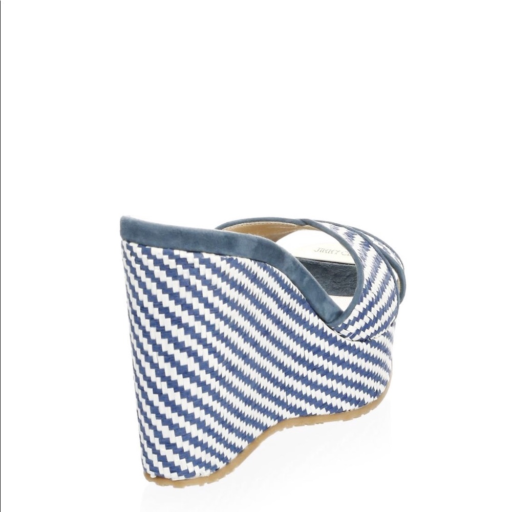 New Jimmy Choo Perfume Woven Wedge Sandals - Picture 4 of 8